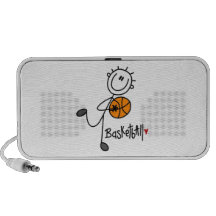 Simple Stick Figure Basketball T-shirts and Gifts iPod Speakers