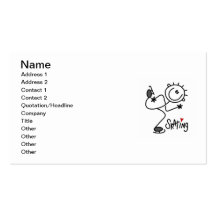 Simple Stick Figure Ice Skating T-shirts and Gifts Business Card Template