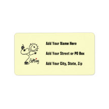 Simple Stick Figure Ice Skating T-shirts and Gifts Personalized Address Label