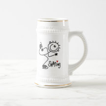 Simple Stick Figure Ice Skating T-shirts and Gifts Mugs