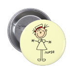Simple Stick Figure Nurse T-shirts and Gifts Pinback Button