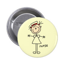 Simple Stick Figure Nurse T-shirts and Gifts Pinback Button