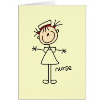Simple Stick Figure Nurse T-shirts and Gifts Greeting Card