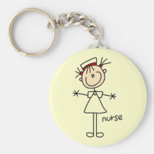 Simple Stick Figure Nurse T-shirts and Gifts Keychain