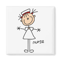 Simple Stick Figure Nurse T-shirts and Gifts Magnets
