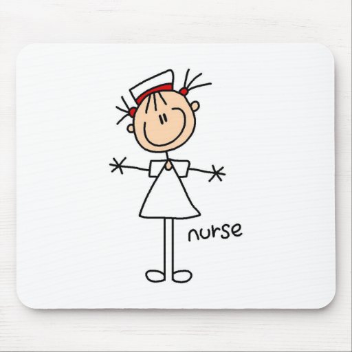 Simple Stick Figure Nurse T-shirts and Gifts Mouse Pads