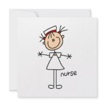 Simple Stick Figure Nurse Tshirts and Gifts Custom Invites