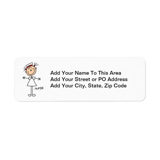 Simple Stick Figure Nurse Tshirts and Gifts Return Address Labels