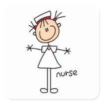 Simple Stick Figure Nurse Tshirts and Gifts Sticker