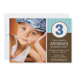 Simple & Sweet Chocolate/Blue Birthday Invite