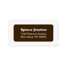 Simple Sweet Polka Dot- Brown and Orange Personalized Address Labels