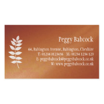 Simple Terracotta Orange with Leaf Business Card