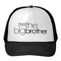 Simple Text Black and Grey Big Brother hats
