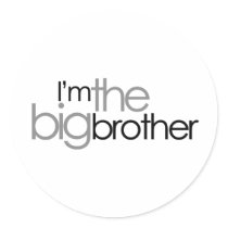Simple Text Black and Grey Big Brother stickers