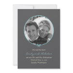 Simple the Knot Photo Wedding Announcement - Blue invitations
