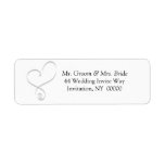 Simple Wedding Heart Return Address Label Stickers