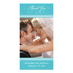 Simple Wedding Thank You Photocard (aqua) Photo Greeting Card
