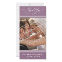 Simple Wedding Thank You Photocard (lavender) Customized Photo Card