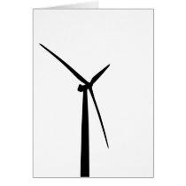 Simple wind turbine green energy silhouette cards