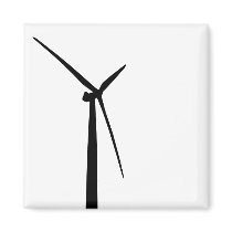 Simple wind turbine green energy silhouette magnet