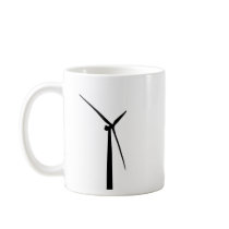 Simple wind turbine green energy silhouette coffee mug