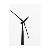 Simple wind turbine green energy silhouette post card