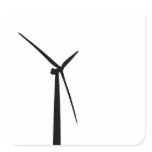 Simple wind turbine green energy silhouette stickers
