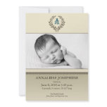 Simple Wreath Taupe 5x7" Birth Announcement invitations