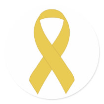 Simple Yellow Ribbon Round Sticker