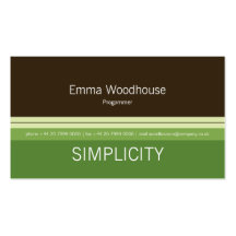 Simplicity Green & Brown Business Card Templates