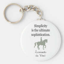 Simplicity Quote With Dressage Horse Keychain