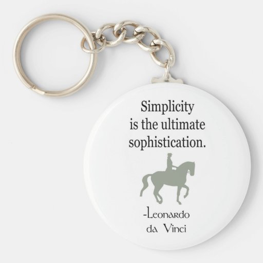 Simplicity Quote With Dressage Horse Keychain