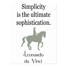 Simplicity Quote With Dressage Horse Postcards