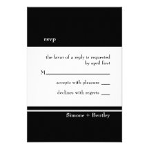 Simplicity rsvp card-black & white personalized invitation