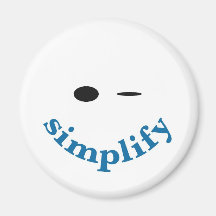 Simplify (with a blue smile) fridge magnets