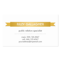 Simply bold gold ribbon banner contemporary style business cards