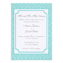 Simply Classic Damask Wedding Invite invitations