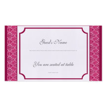 Simply Classic Damask Wedding Placecard Business Cards