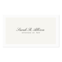 Simply Elegant Attorney Off White Business Card