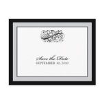 Simply Elegant Black/Silver Save the Date Postcards