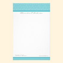 Simply Elegant Custom Designer Aqua Stationery stationery