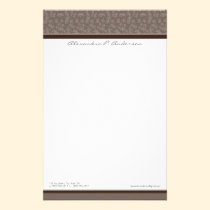 Simply Elegant Custom Designer Brown Stationery stationery