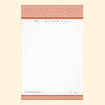 Simply Elegant Custom Designer Coral Stationery stationery
