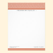 Simply Elegant Designer Custom Coral Letterhead letterhead