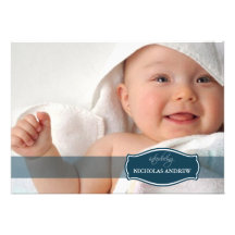 Simply Elegant (midnight) Baby Birth Announcement