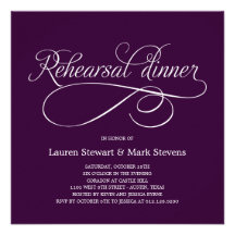 Simply Elegant Rehearsal Dinner Invitation Purple