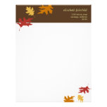 Simply fall leaves autumn brown thanksgiving theme letterhead design