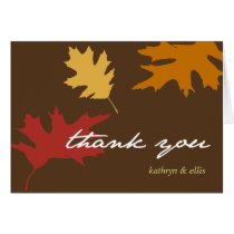 Simply fall leaves personalized thank you note cards