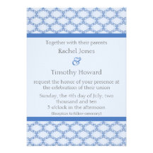 Simply Glamourous Wedding Invite, Cornflower Blue