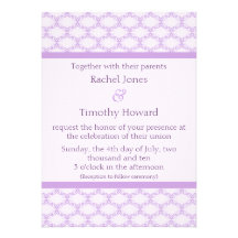 Simply Glamourous Wedding Invite, Lavender